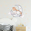 Giraffe and Elephant Bedtime Moon Wall Decal