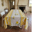 Yellow and White Wavy Tablecloth