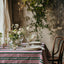 Pink and Green Stripe Tablecloth