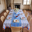White and Blue Squiggle Tablecloth